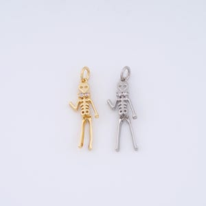 Gold Skeleton Charms,18K Gold Filled Skeleton Pendant,DIY Jewelry Accessories