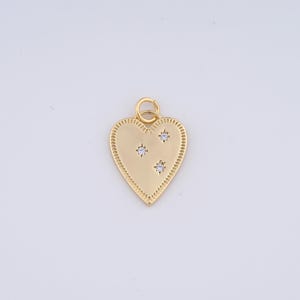 Gold Heart Charms,18K Gold Filled Heart Pendant,DIY Jewelry Accessories