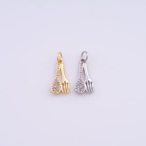 Gold Spoon Fork Charms,18K Gold Filled Spoon Fork Pendant,DIY Jewelry Accessories