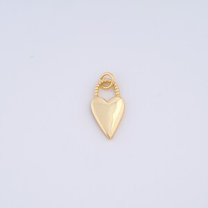 Gold Heart Charms,18K Gold Filled Heart Pendant,DIY Jewelry Accessories