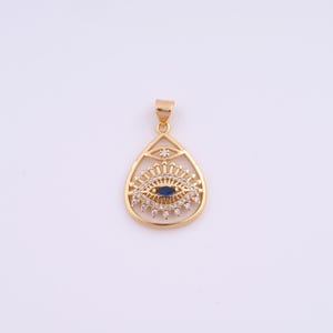 Gold Evil Eye Charms,Waterdrop Charms,18K Gold Filled Teardrop Eye Pendant,DIY Jewelry Accessories