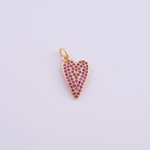 Gold Heart Charms,18K Gold Filled Heart Pendant,DIY Jewelry Accessories