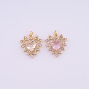 Gold Heart Charms,18K Gold Filled Heart Pendant,DIY Jewelry Accessories