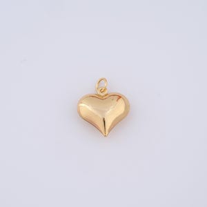 Gold Heart Charms,18K Gold Filled Heart Pendant,DIY Jewelry Accessories