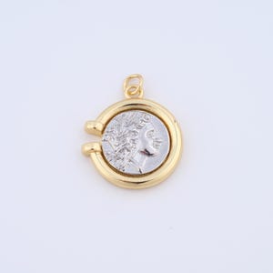Round Figure Charms,18K Gold Filled Figure Pendant,DIY Jewelry Accessories