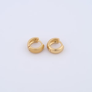 1 pair Round Gold Hoop Earrings,18K Gold Filled Huggie Hoop Earrings,Zircon Hoop Earrings,Hypoallergenic Huggie Hoop,Gift for Her
