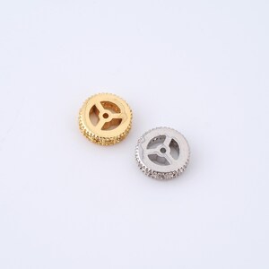 Gold Wheel Beads 18K Gold Filled Flat Spacer Beads,Gold Round Beads,DIY Jewelry Accessories