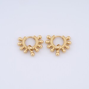1 pair Beaded Hoop Earrings,18K Gold Filled Huggie Hoop Earrings,Hoop Earrings,Huggie Hoop,Gift for Her