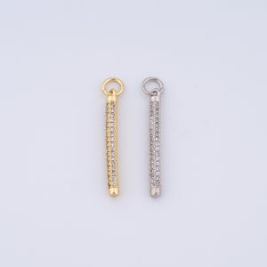 Gold Bar Charms,Bar Pendant,18K Gold Filled Stick Pendant,DIY Jewelry Accessories