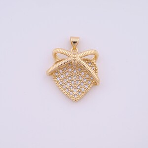 Gold Heart Charms,18K Gold Filled Heart Pendant,DIY Jewelry Accessories