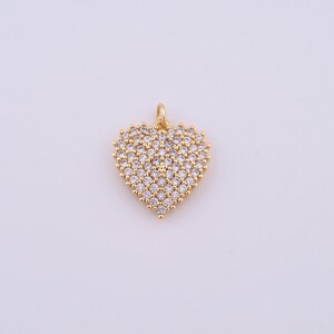 Gold Heart Charms,18K Gold Filled Heart Pendant,DIY Jewelry Accessories