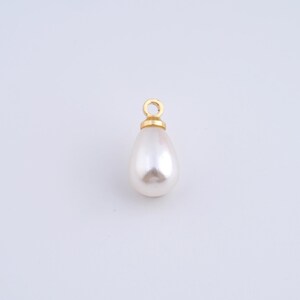 10 pcs Pearl Waterdrop Charms,18K Gold Filled Teardrop Pendant,DIY Jewelry Accessories
