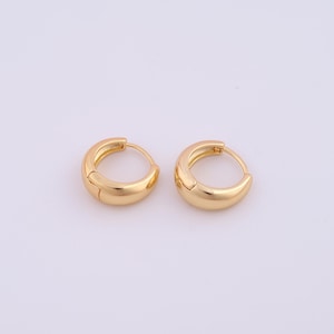 1 pair Gold Hoop Earrings,18K Gold Filled Huggie Hoop Earrings,Round Hoop Earrings,Hypoallergenic Huggie Hoop,Gift for Her