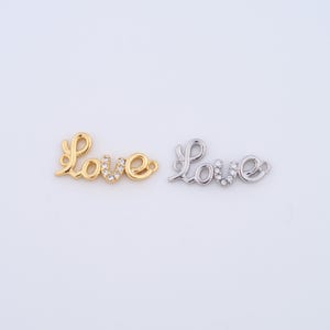 Gold Love Connector,18K Gold Filled Bar Connector,DIY Jewelry Accessories