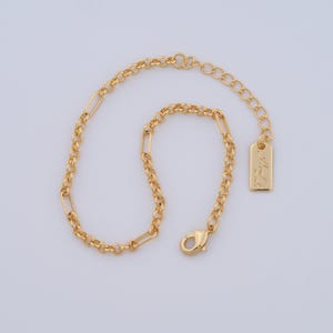 Gold Rolo Chains Bracelet,18K Gold Filled Thin Gold Bracelet,Square Chain Bracelet,Give Her a Gift