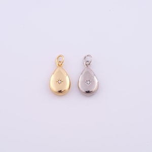 Gold Waterdrop Charms,18K Gold Filled Polaris Teardrop Pendant,DIY Jewelry Accessories