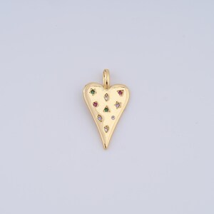 Gold Heart Charms,18K Gold Filled Heart Pendant,DIY Jewelry Accessories