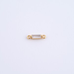 10 pcs Zircon Bar Connector,18K Gold Filled Square Connector,DIY Jewelry Accessories