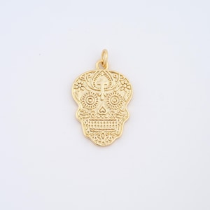 Gold Skull Charms,18K Gold Filled Skull Pendant,DIY Jewelry Accessories