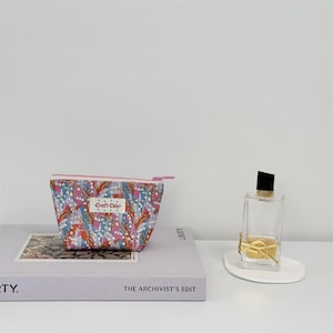 Mini size - Handmade Coin Purse | Small Zipper Pouch-Liberty Floral Zipper Pouch – Tana Lawn Makeup Bag  - lipstick bag