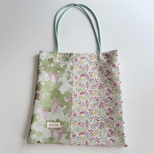 Patchwork Style Liberty Fabric Tote Bag –Cotton Tana with Faux Leather Handles -Roomy and Lightweight Bag- Handmade for her