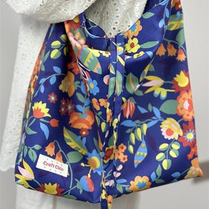 Liberty Hobo Bag - Handmade Canvas Lined Shoulder Bag - Spacious Commuter Bag with Inspired Design - floral print