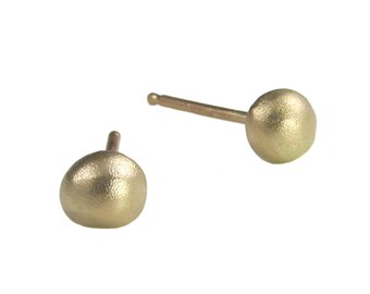 Gold Pebble Studs - Recycled 14k Yellow Gold
