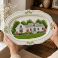 Custom House Plate, Personalized Home Portrait, Hand Painted Ceramic Plate, Housewarming Gift, New Home Gift, Realtor Gift, Family Keepsake