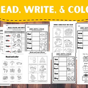 Hoja de trabajo del alfabeto para leer y escribir / Páginas para colorear y trazar para niños / Preescolar, jardín de infancia, educación en casa