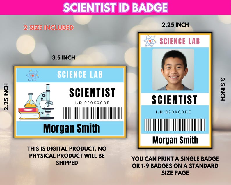 Editable Scientist ID Badge Template, Science Lab Pretend Play ...