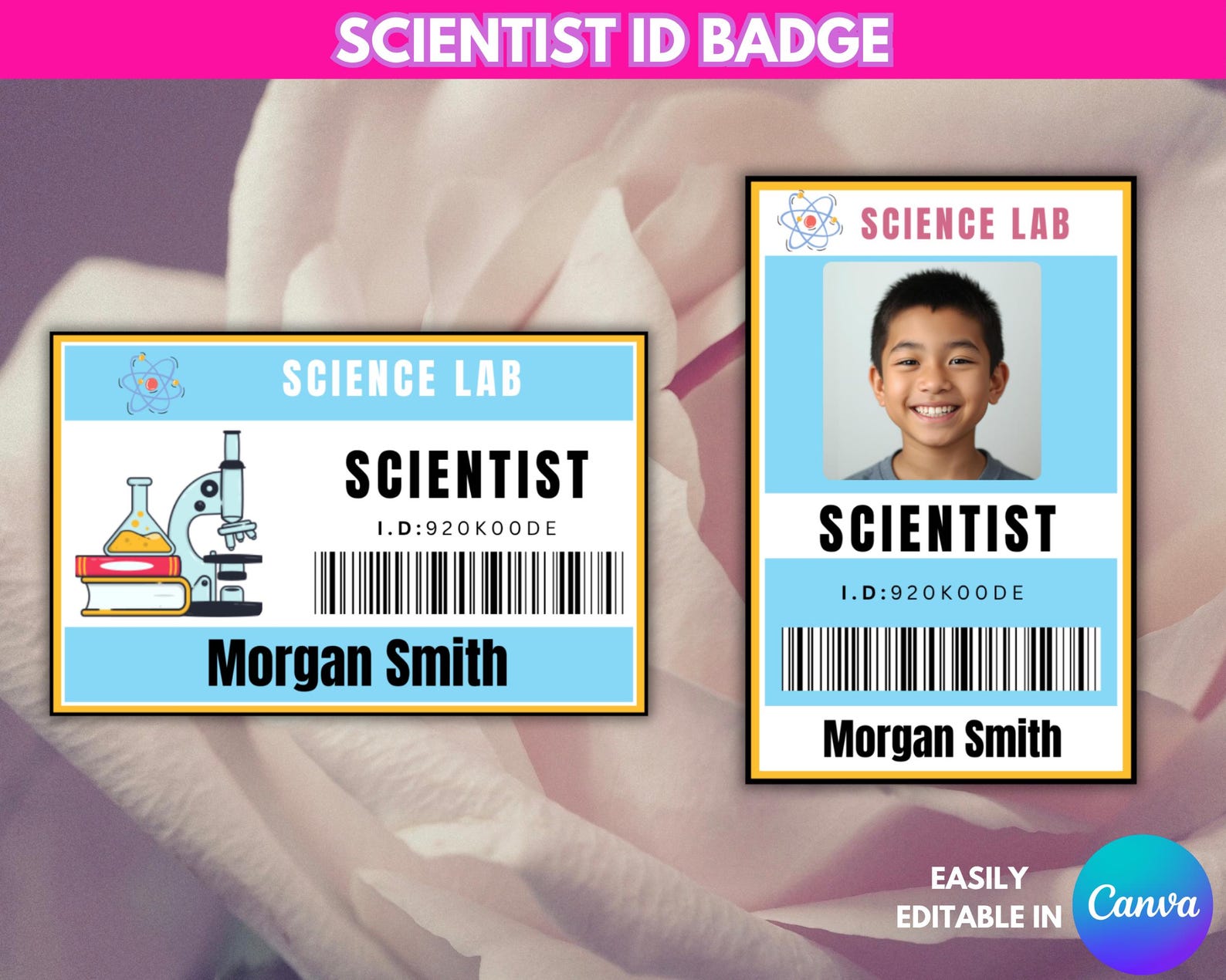Editable Scientist ID Badge Template, Science Lab Pretend Play ...
