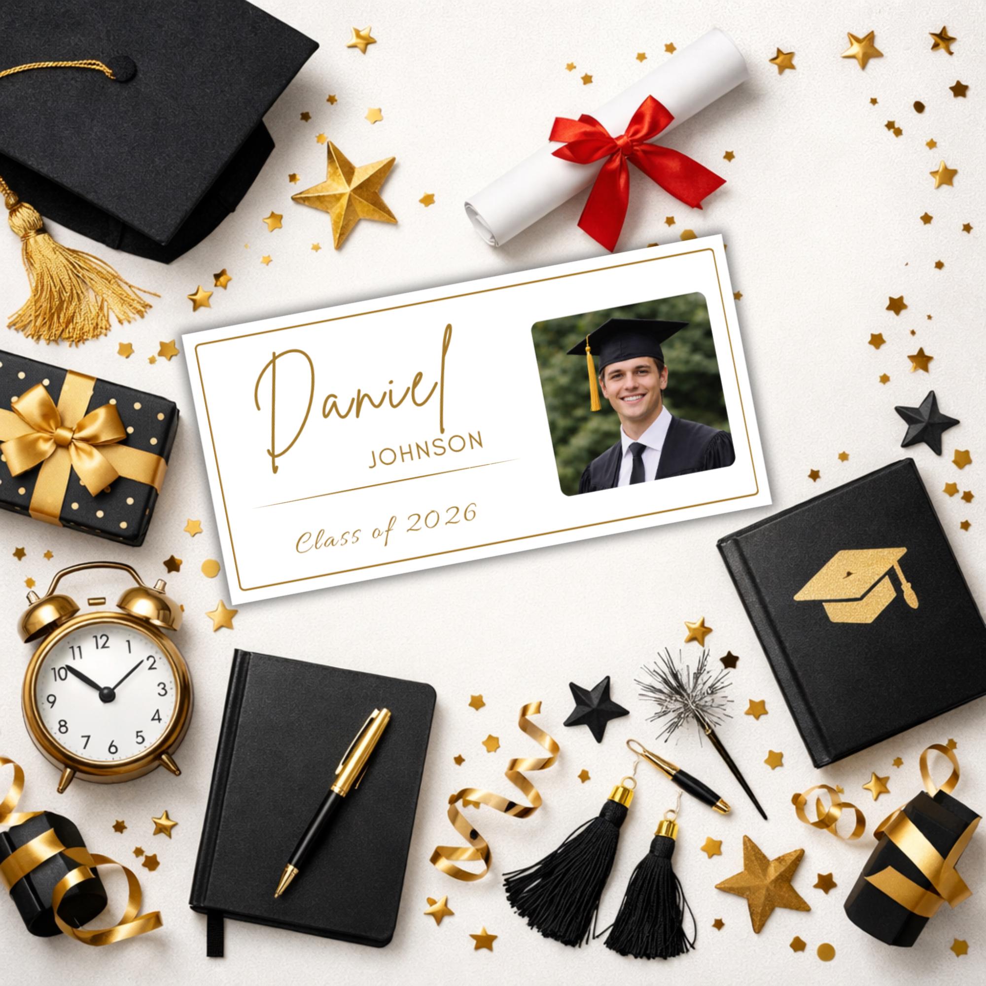Graduation Name Cards Template, Custom Name Card Insert, Class of 2026 ...