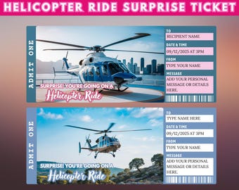 Modello di biglietto per giro in elicottero: regalo avventura a sorpresa (download immediato), buono per giro in elicottero, buono regalo per giro in elicottero