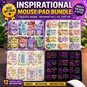 Motivational Mouse Pad PNG Sublimation Design, Inspirational Quotes Mousepad, Mental Health Affirmation PNG, Teacher Gift