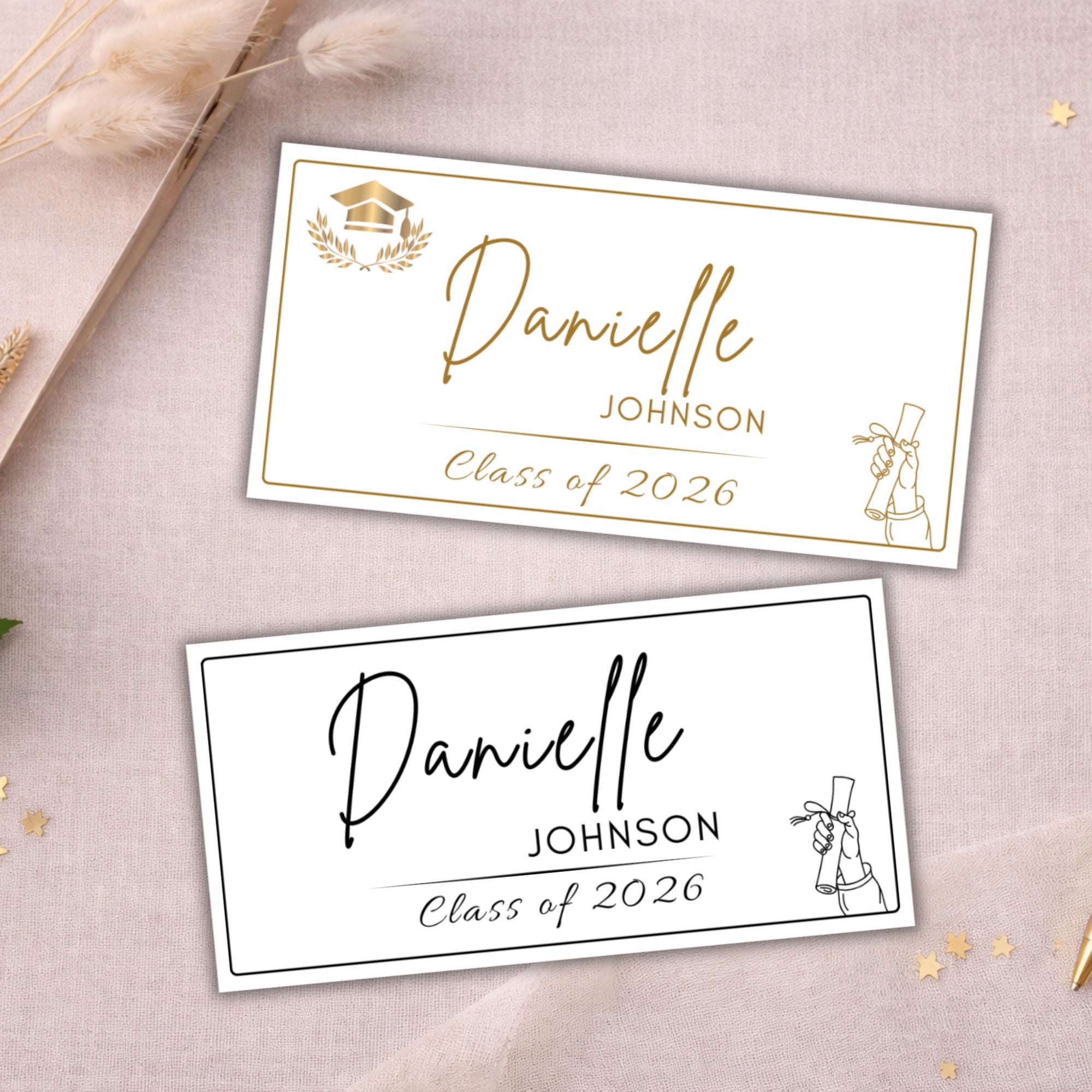 Graduation Name Cards Template, Custom Name Card Insert, Class of 2026 ...