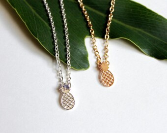 Petite Pineapple Necklace Your Choice Gold or Silver Ladies Jewelry Ladies Necklace Pineapple Necklace Gold Pineapple Silver Pineapple