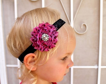 Cheetah Bling Bloom Headband Pink or Brown Little Girls Headband Baby Girls Headband Hair Accessory Cheetah Print Headband Glitter Headband