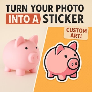 Custom Stickers from Your Photos – Personalized Digital Art, Printable Cartoon Portrait, Unique Gift for Kids, Couples, Pets, Weddings
