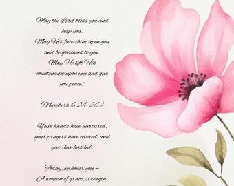 Bendición imprimible para el Día de la Madre: regalo bíblico para mamá / Números 6:24-26 / Descarga instantánea