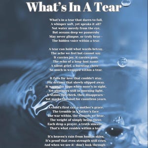 What’s In A Tear – Printable Christian Poem | Inspirational Wall Art | Encouragement Gift | Grief Comfort Poem