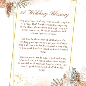 A Wedding Blessing – Christian Marriage Poem Printable | [Boho Style] | Religious Wedding Gift for Couples