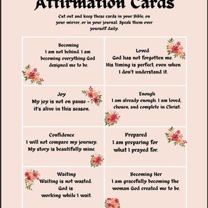 Christian Affirmation Cards – Printable Encouragement for Women of Faith