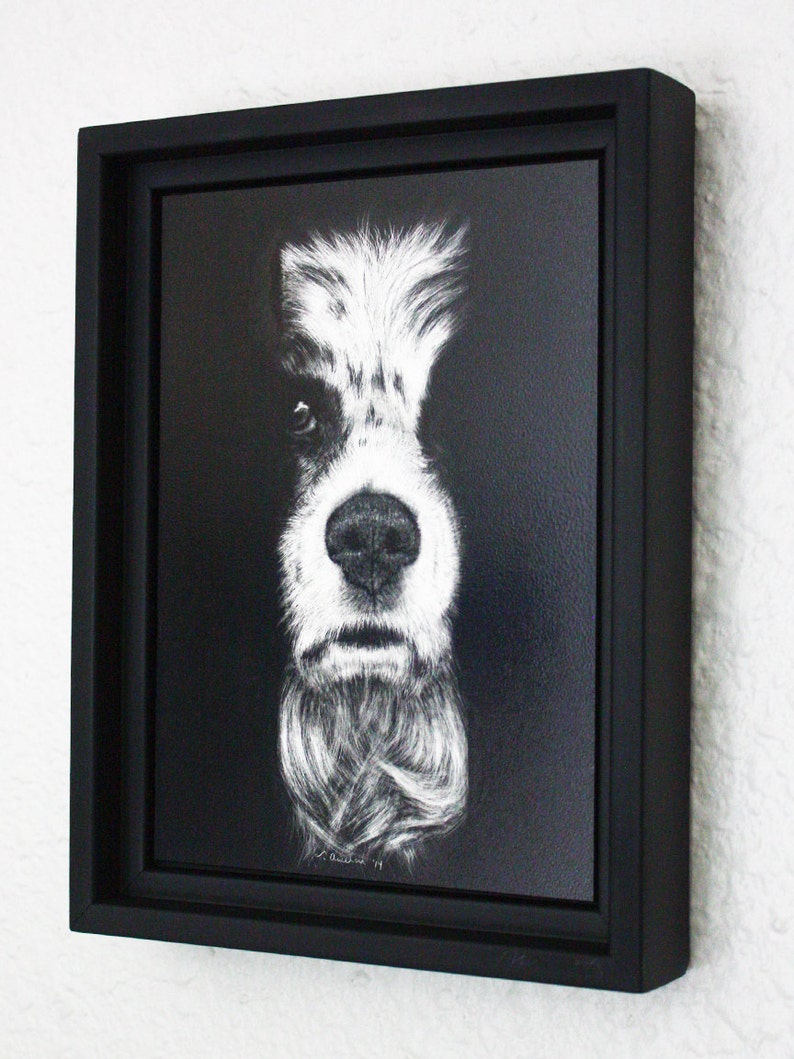 Springer Spaniel Fine Art, Original Drawing in Scratchboard image 2