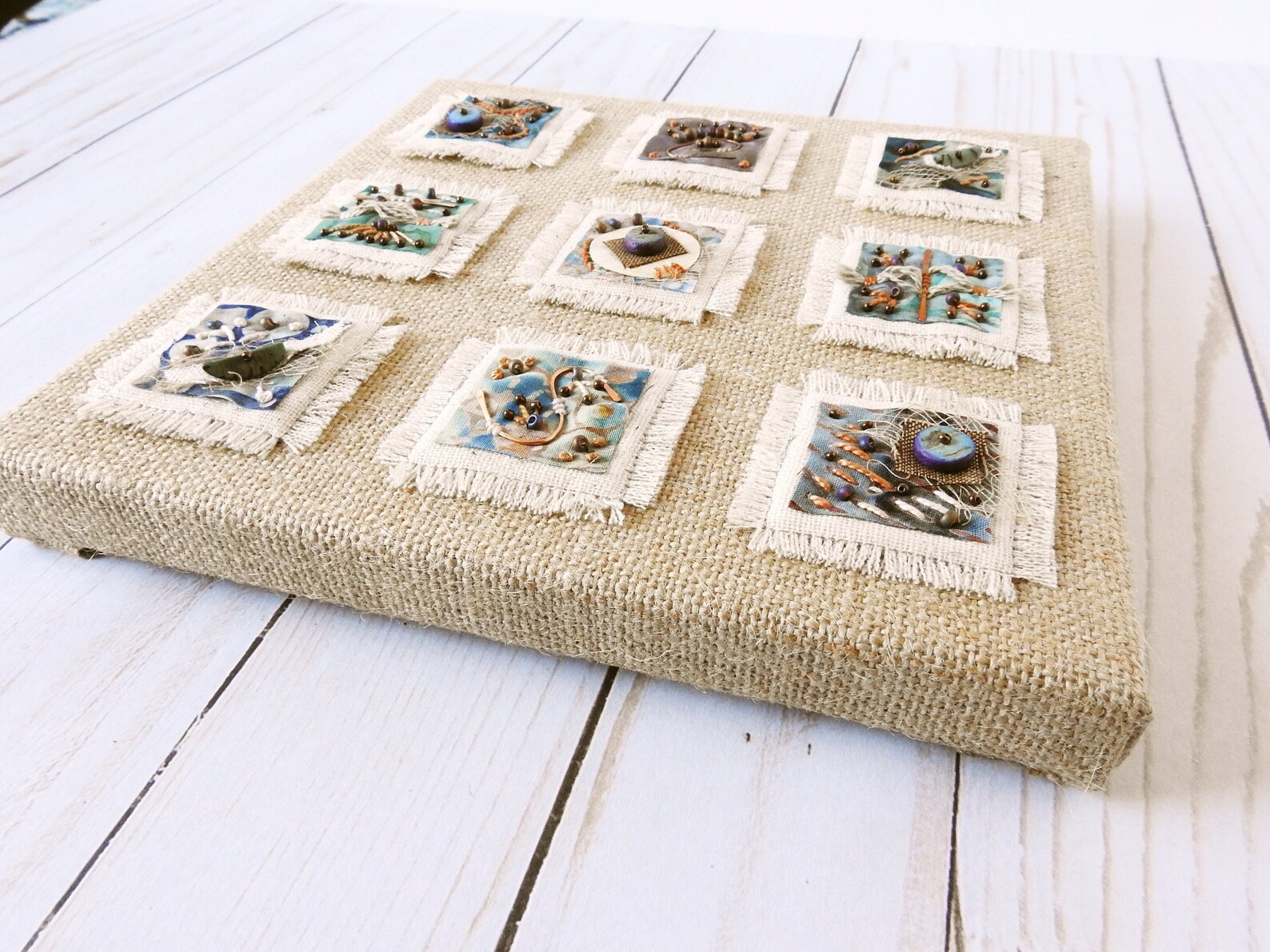 Textile Wall Hanging Wall Art Textile Mixed Media Artwork Etsy