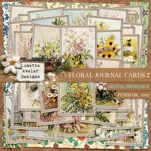 Floral Journal Cards Junk Journal Printable Kit