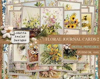 Floral Journal Cards Junk Journal Printable Kit