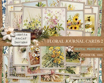 Floral Journal Cards Junk Journal Printable Kit