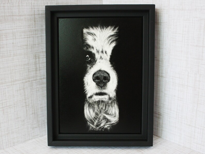 Springer Spaniel Fine Art, Original Drawing in Scratchboard image 4