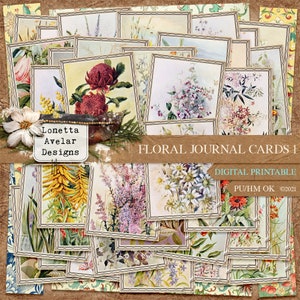 Floral Journal Cards Junk Journal Printable Kit