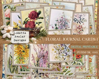 Floral Journal Cards Junk Journal Printable Kit